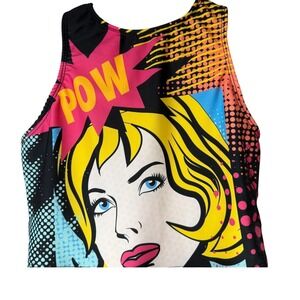 Retro Pop Art Comic Women's bra Athletic Crop Tank Top size XL
